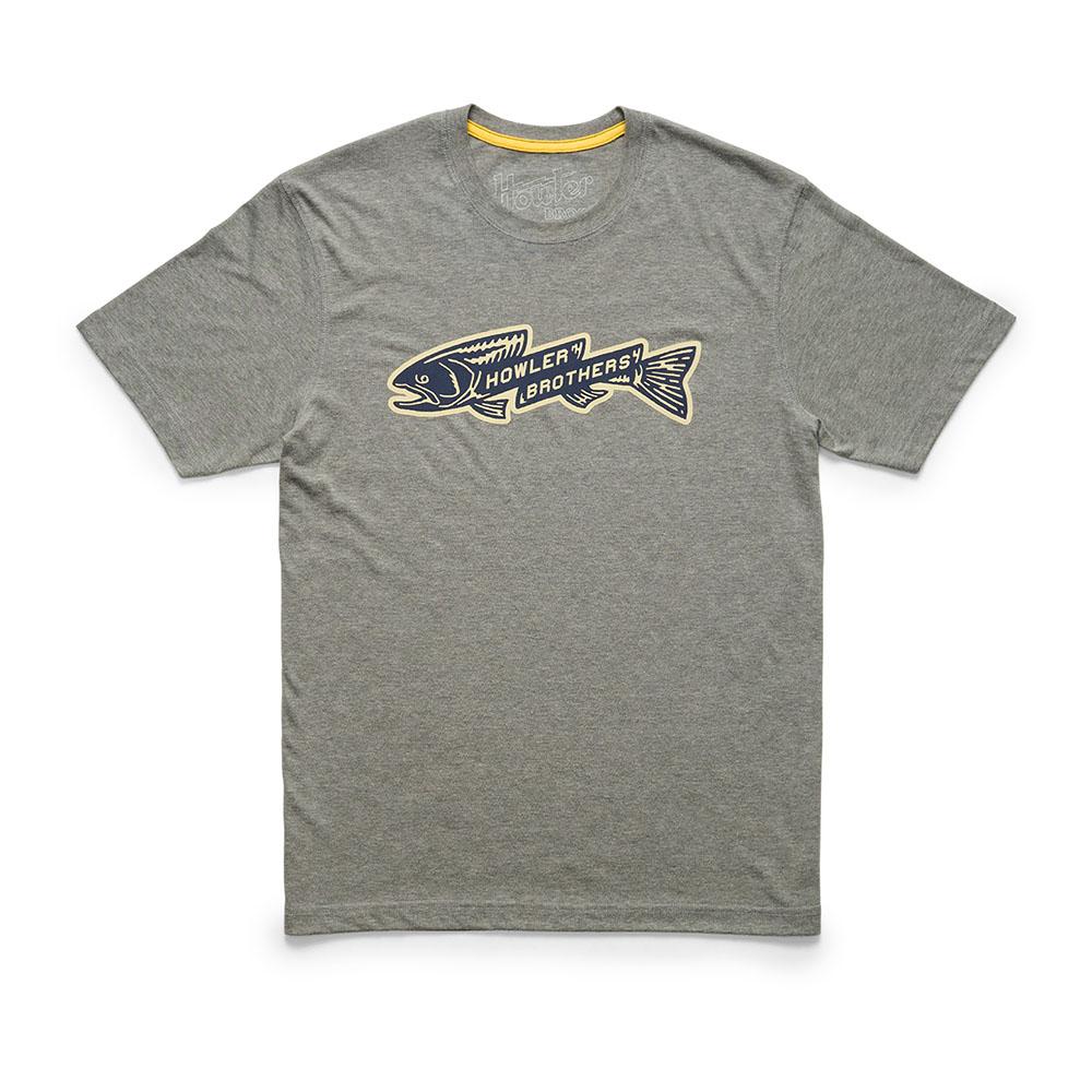 Howler Brothers Trout Bolt TShirt Mens in Athletic Grey Heather