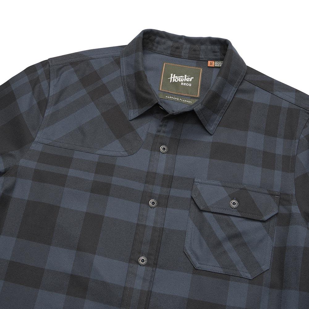 Howler Harkers Flannel Shirt Mens in Mega Plaid Petrol