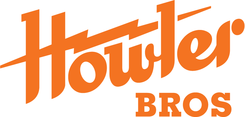 Orange 'Howler Brothers' logo on a white background