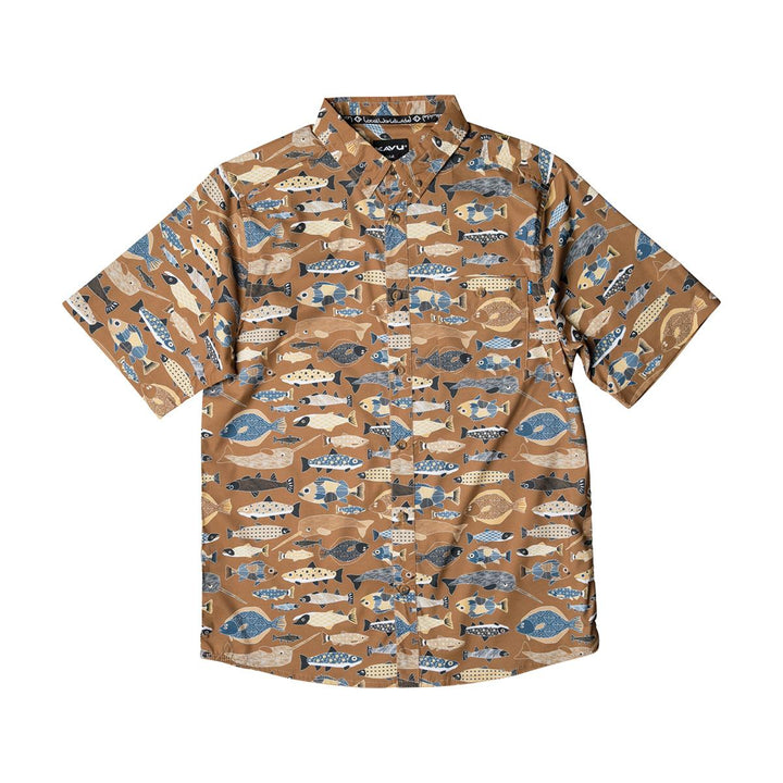 Kavu River Wrangler Shirt Mens in Fish Fill