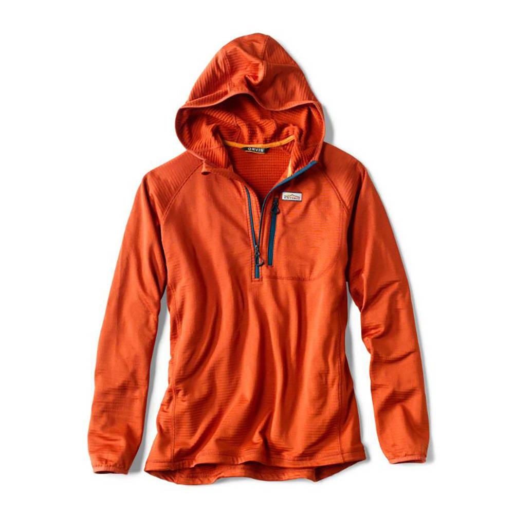 Orvis Horseshoe Hills 1/4 Hoodie Men's in Burnt Orange