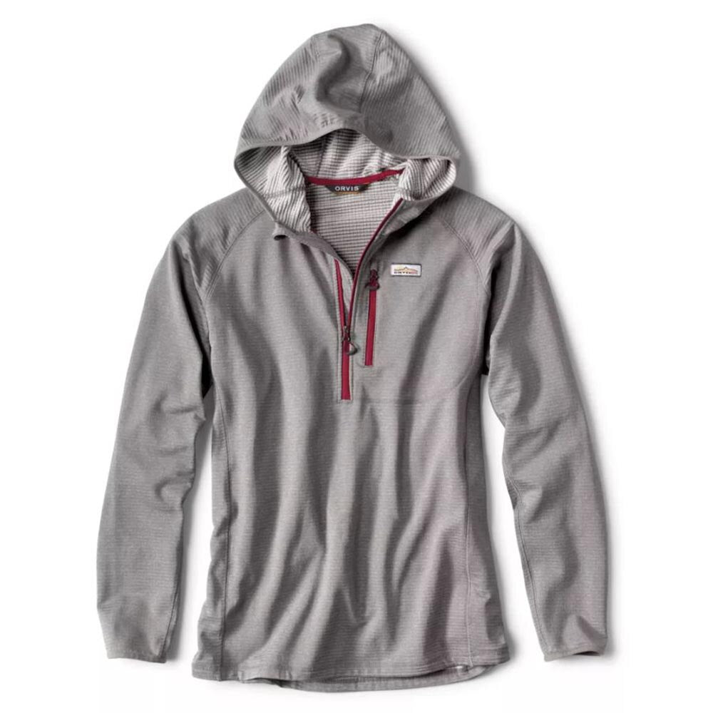 Orvis Horseshoe Hills 1/4 Hoodie Men's in Heather Grey