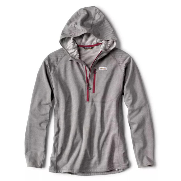 Orvis Horseshoe Hills 1/4 Hoodie Men's in Heather Grey