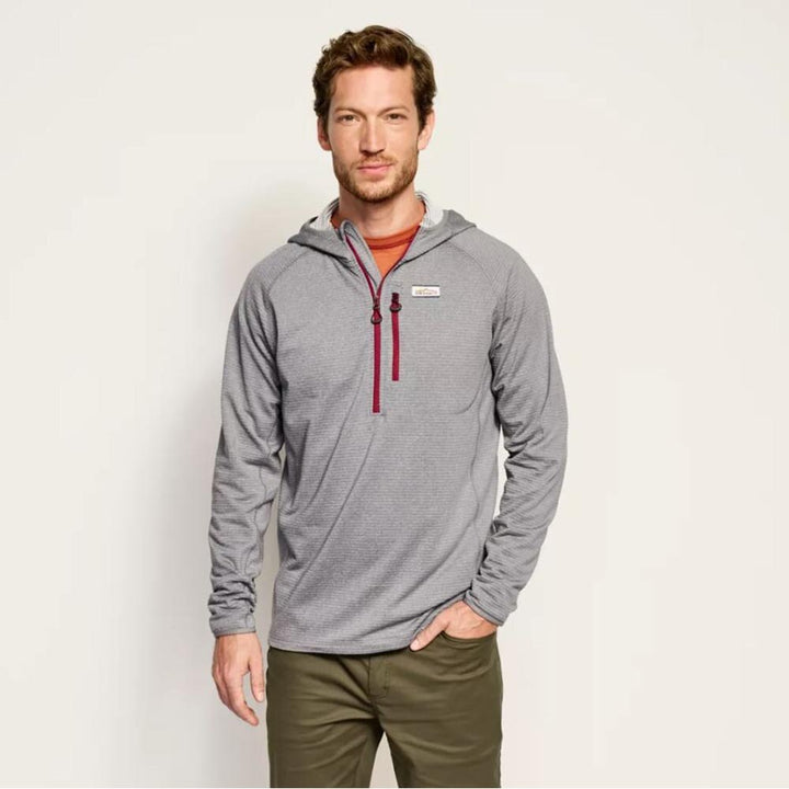 Orvis Horseshoe Hills 1/4 Hoodie Men's in Heather Grey
