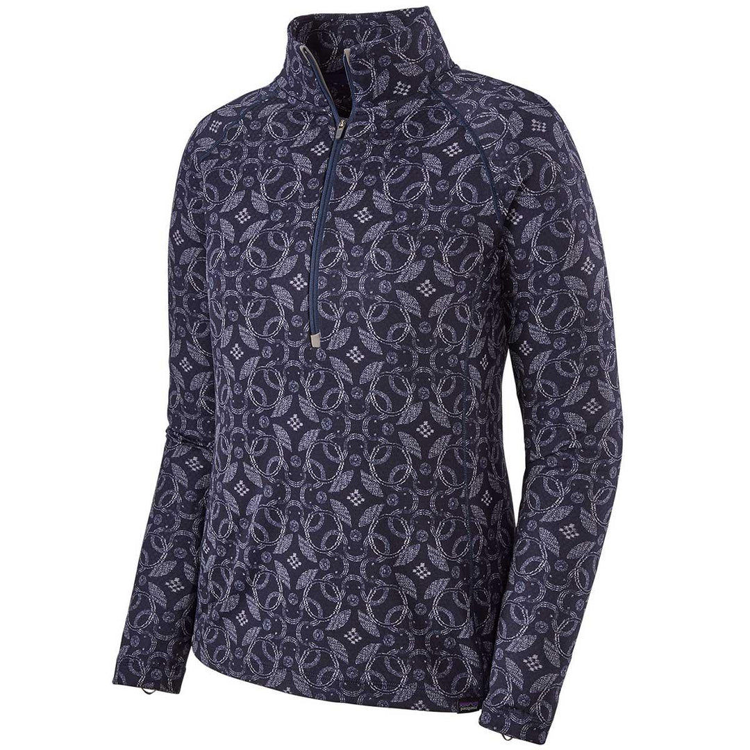 Patagonia Capilene Midweight ZipNeck Top Women’s in Arctic Ox Geo and Classic Navy