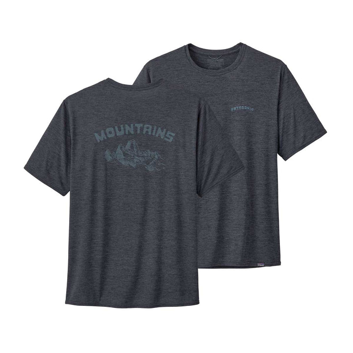 Patagonia Capilene Cool Daily Graphic Shirt Men's in Playlands Mountains Smolder Blue XDye