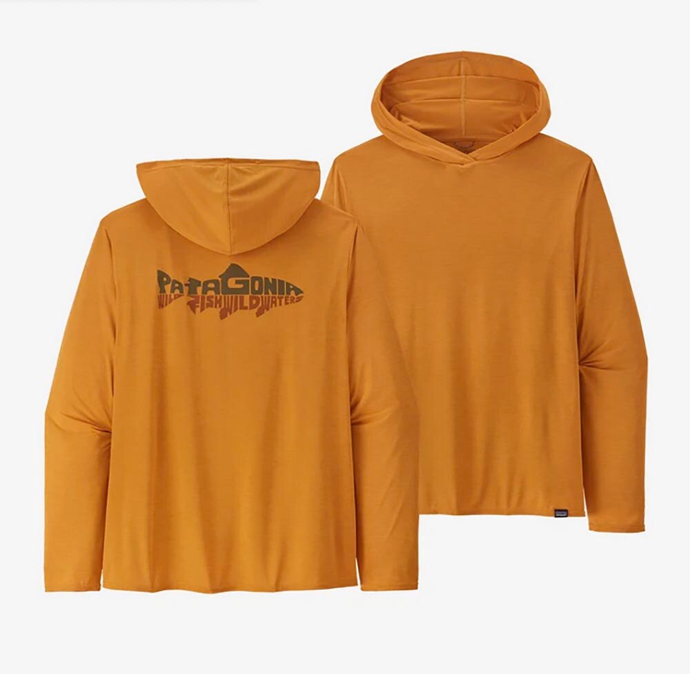 Patagonia Cap Cool Daily Graphic Relaxed Hoody Men's in Wild Waterline Cloudberry Orange XDye
