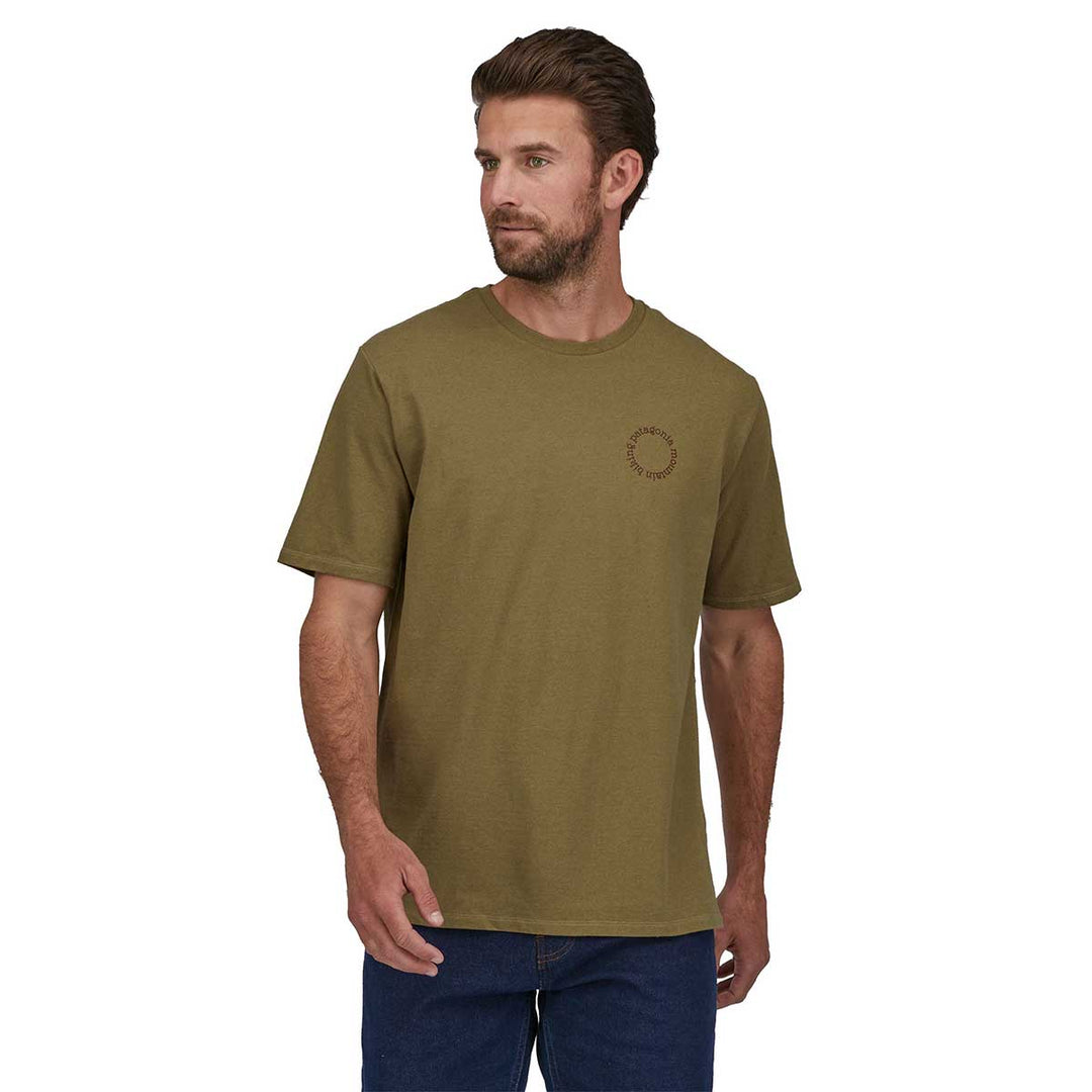 Patagonia Spoke Stencil Responsibill Tee Men's in Moray Khaki