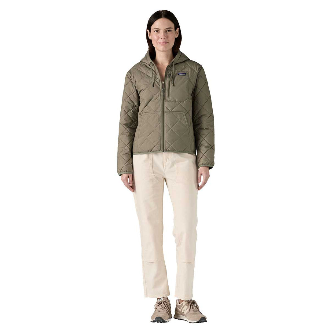 Patagonia Diamond Quilted Bomber Hoody Women's in River Rock Green