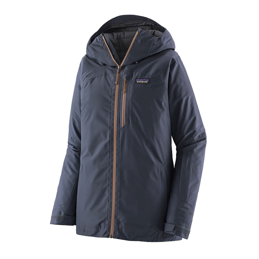 Patagonia Insulated Powder Town Jacket Women's in Smolder Blue and Dulse Mauve