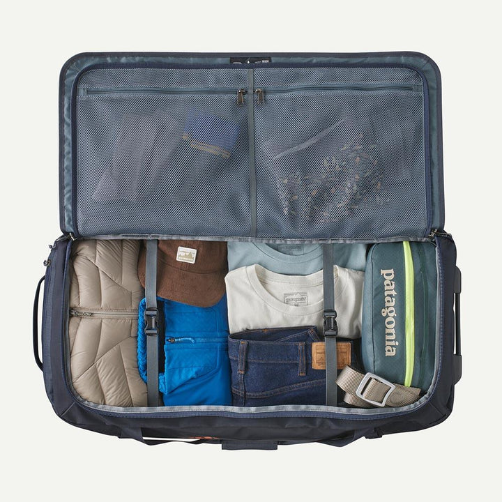 Patagonia Matte Black Hole Wheeled Duffel 100L in Basin Green