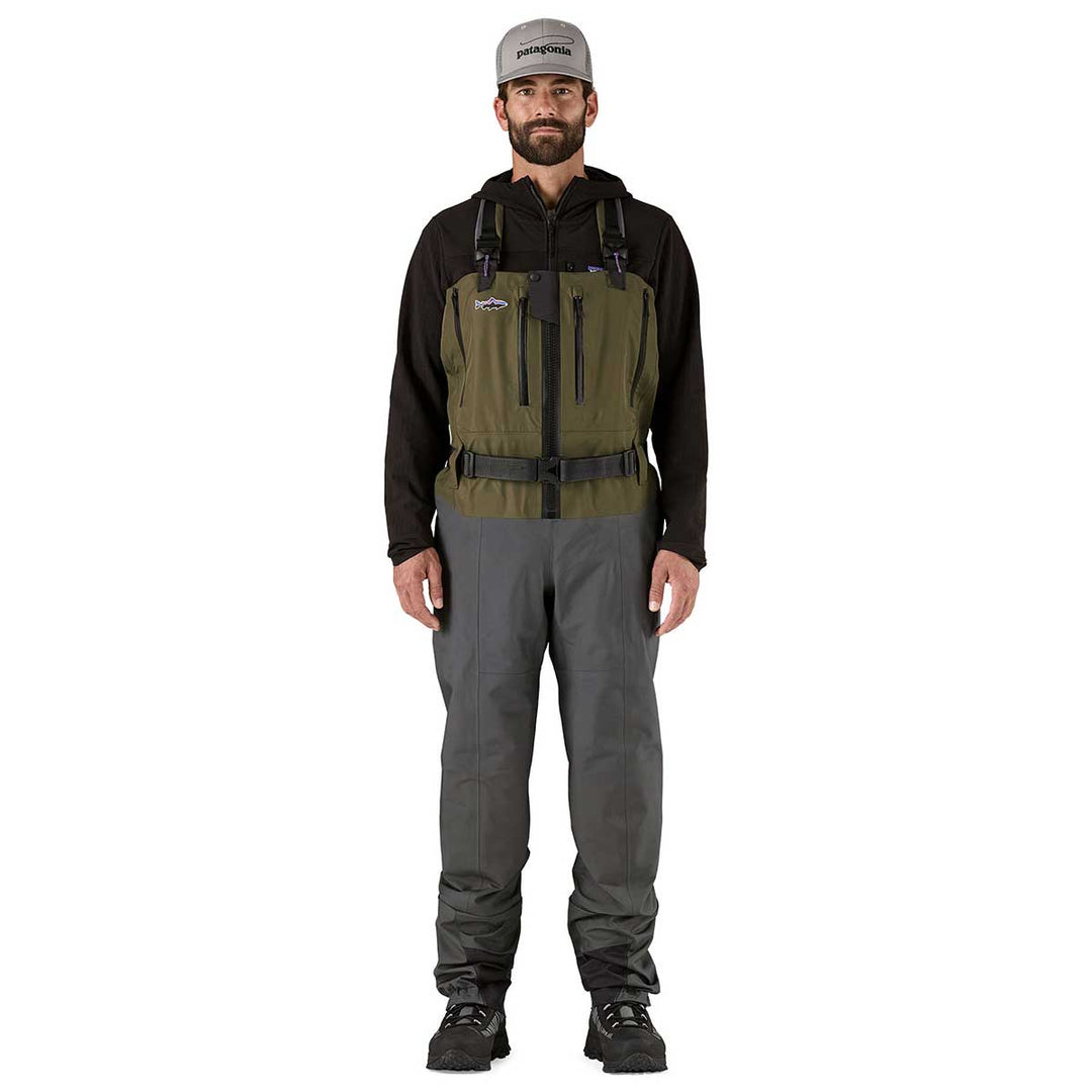Patagonia Swiftcurrent Expedition Zip Front Waders Men's in Basin Green