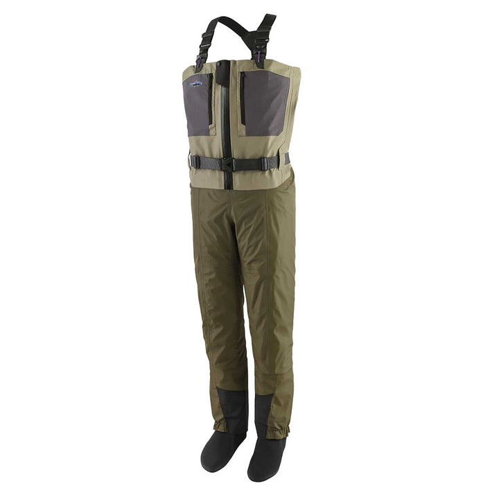 Patagonia Swiftcurrent Traverse Zip Front Waders Men's in River Rock Green