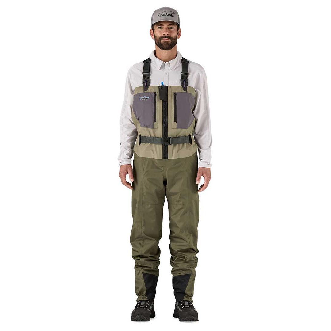 Patagonia Swiftcurrent Traverse Zip Front Waders Men's in River Rock Green