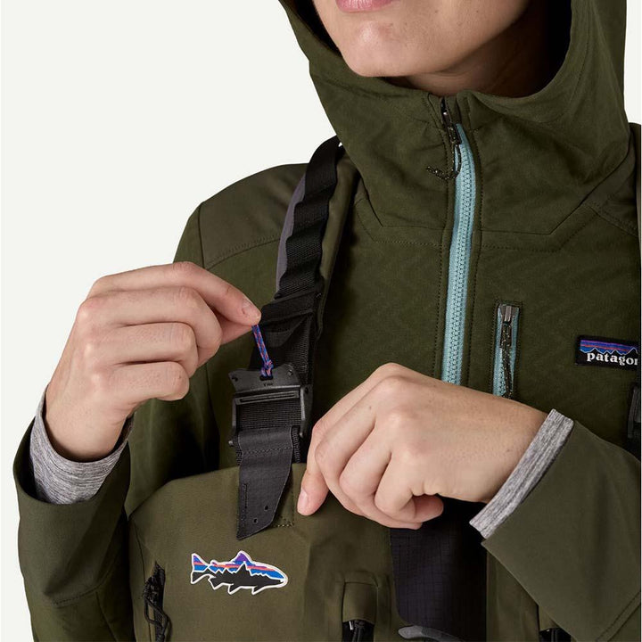 Patagonia Swiftcurrent Expedition Zip Front Waders Women's in Basin Green