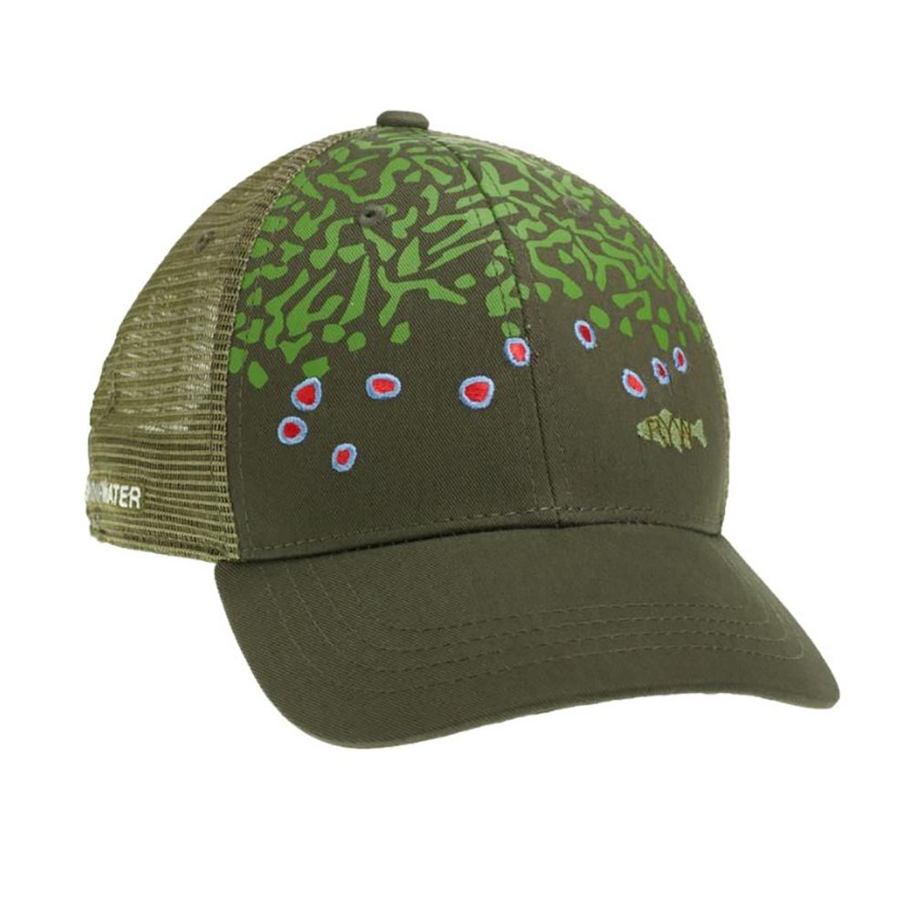 RepYourWater Brook Trout Skin Mesh Hat in Green and Green