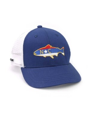 RepYourWater North Carolina Trout Mesh Back Hat in Navy and White