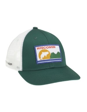 RepYourWater Wisconsin Trout Mesh Back Hat in Verde White