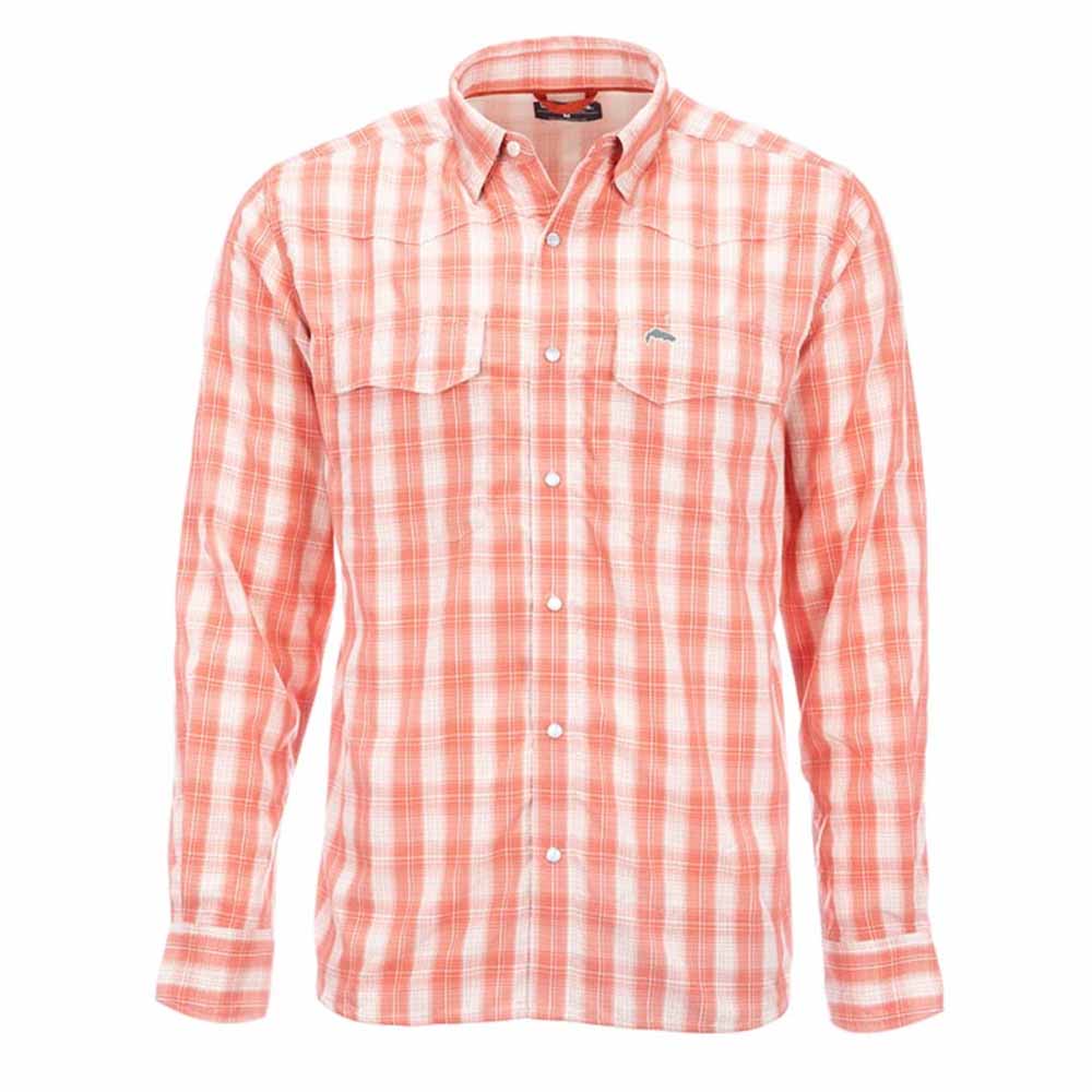 Simms Big Sky Long Sleeve Shirt Men's in Smoked Salmon Plaid
