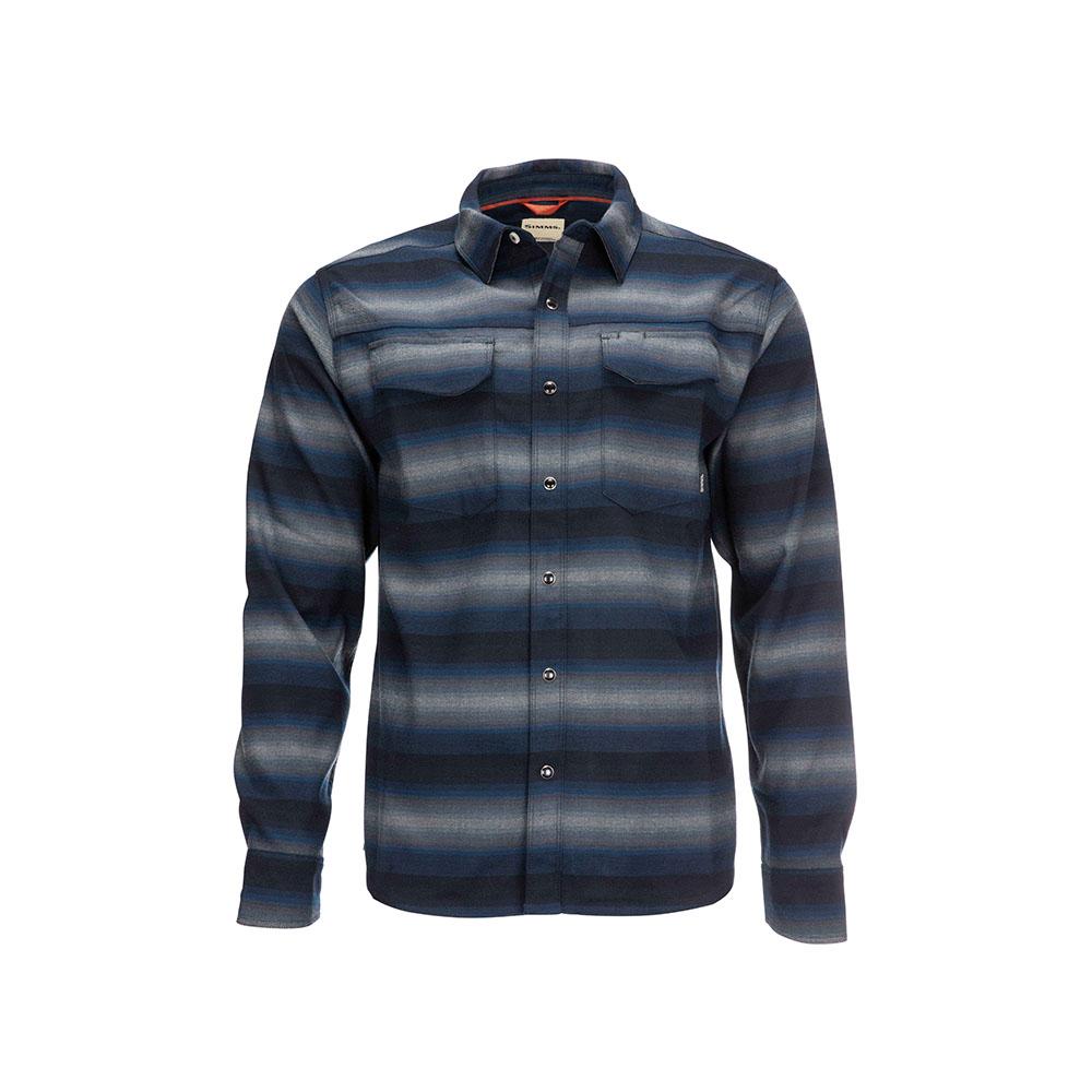 Simms Gallatin Flannel Long Sleeve Shirt Men's in Atlantis Stripe
