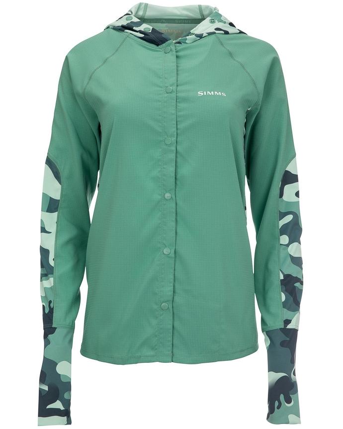 Simms BiComp Long Sleeve Hoody Women's in Woodland Camo Avalon