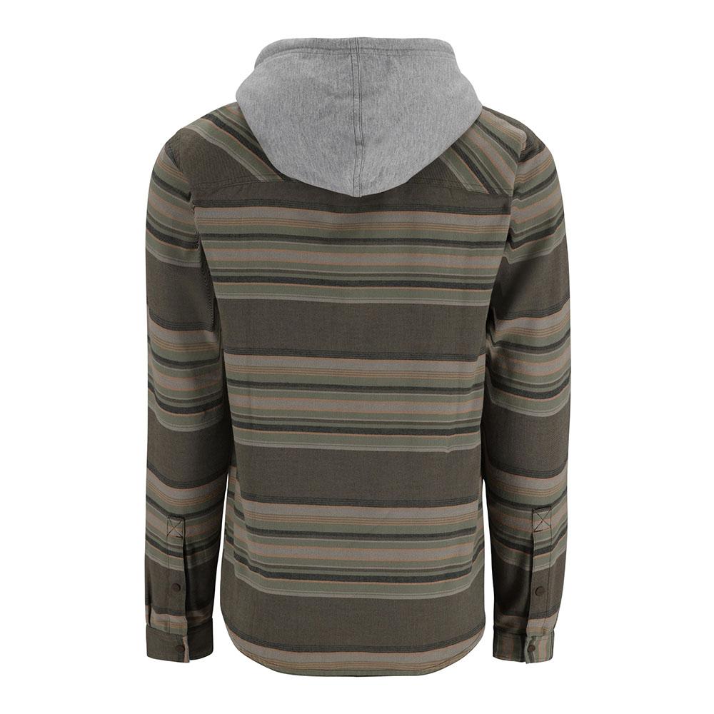 Simms Santee Flannel Hoody Men's in Hickory and Dolomite Blanket Stripe