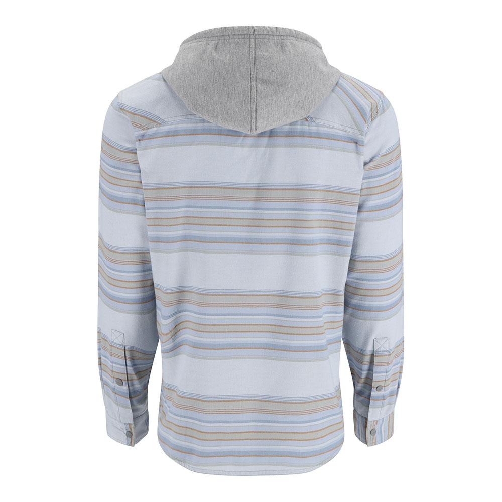 Simms Santee Flannel Hoody Men's in White and Pale Pine Blanket Stripe