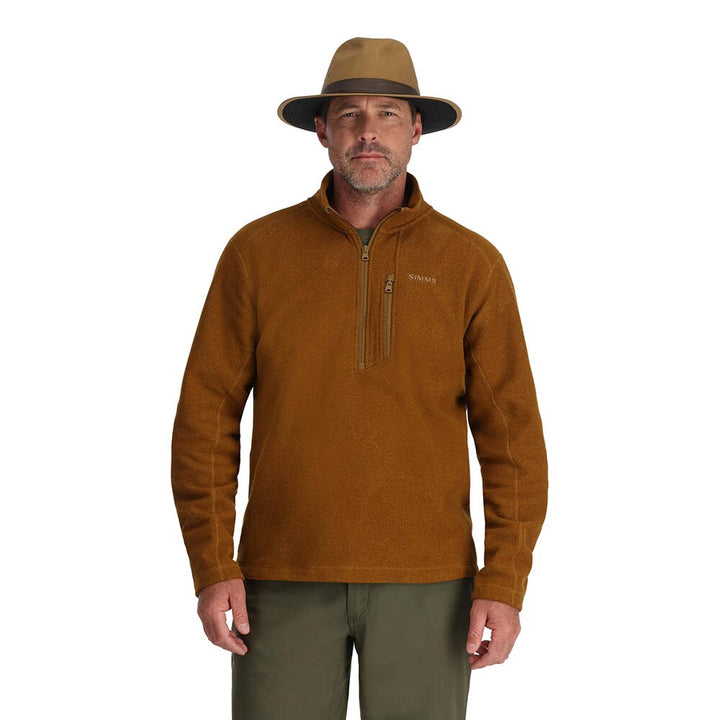 Simms Rivershed Half Zip Top Men's in Cobia Heather