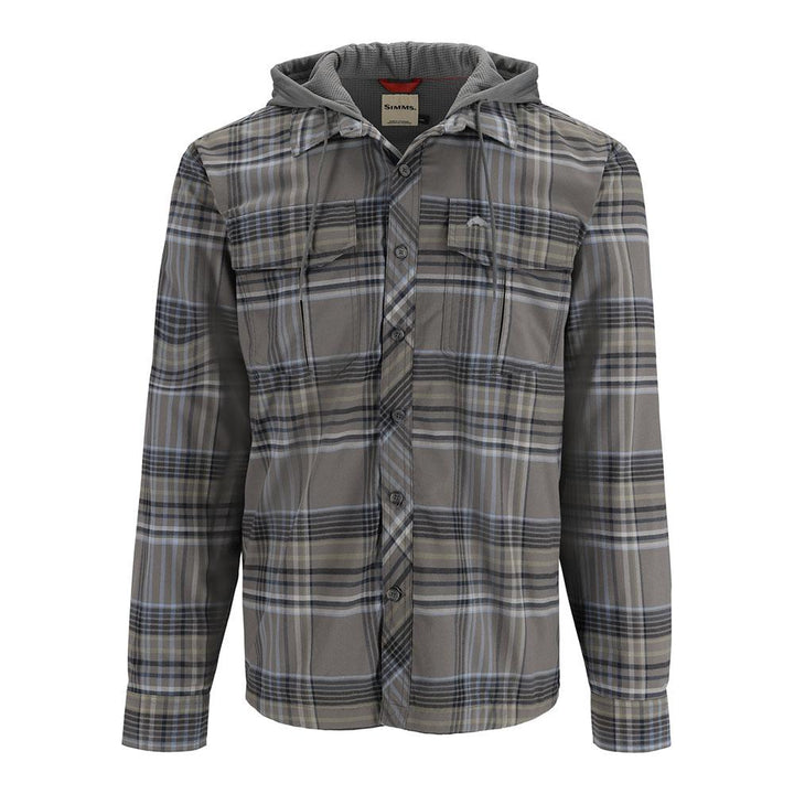 Simms Coldweather Hoody Men's in Gunmetal Neo Plaid