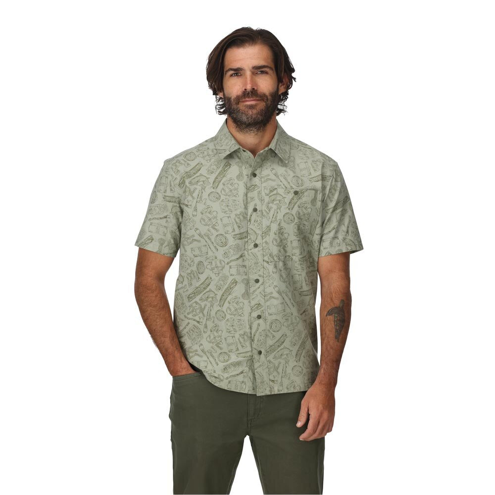 Simms Tailout Short Sleeve Shirt Men's in Camp Pale Pine
