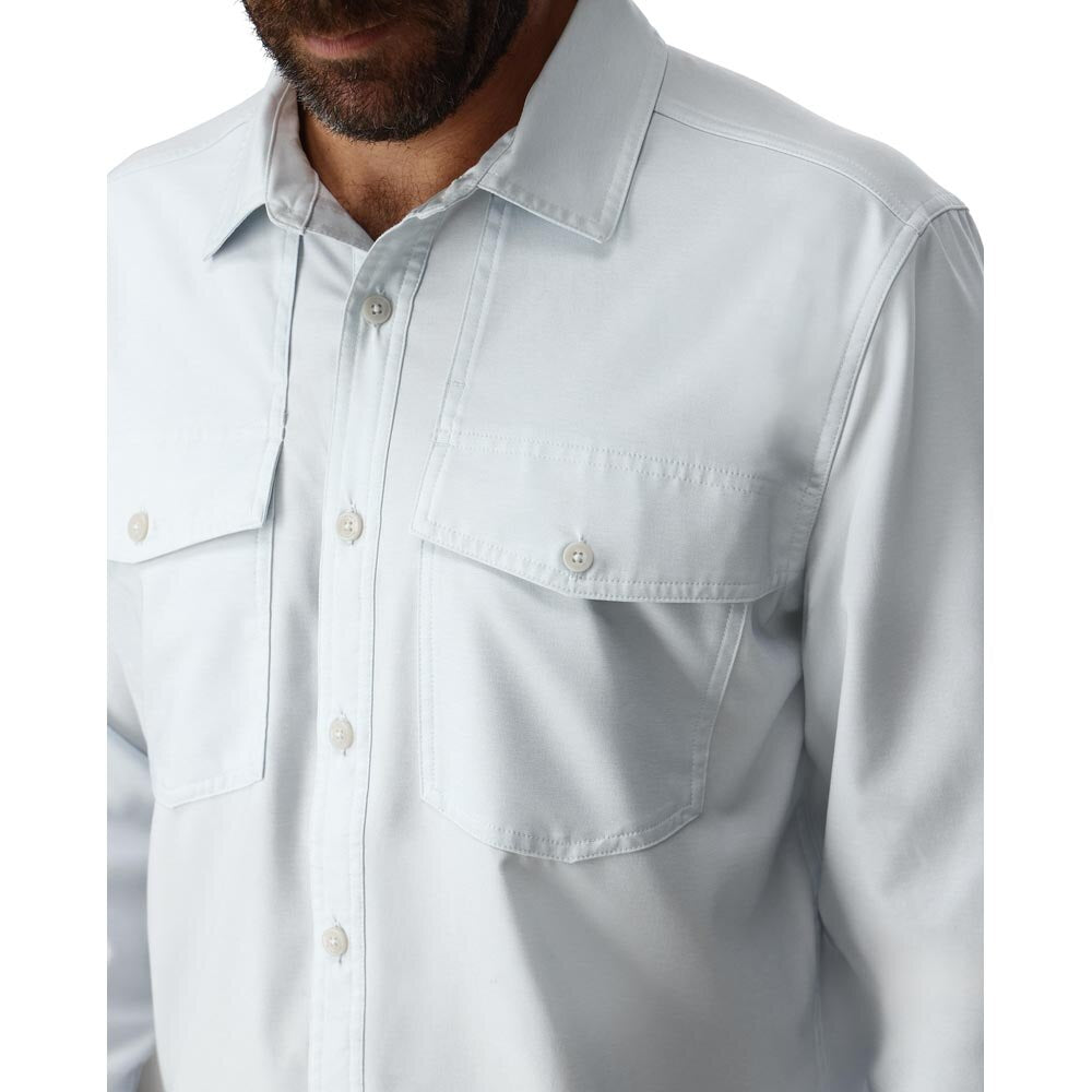 Simms NoSeeUm Bugstopper Long Sleeve Shirt Men's in Bimini Blue Heather