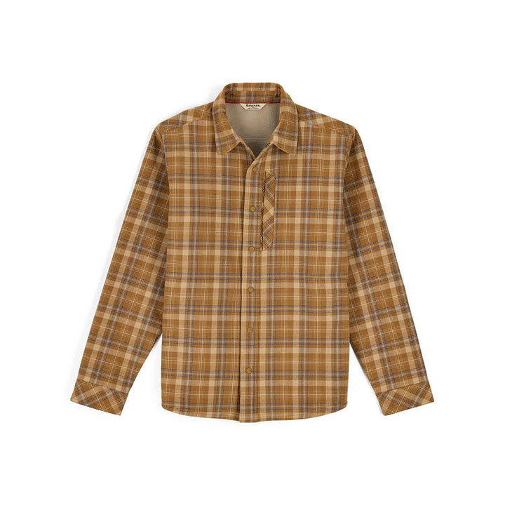 Simms Coldweather Shacket Men's in Schooner Plaid Bronzeback