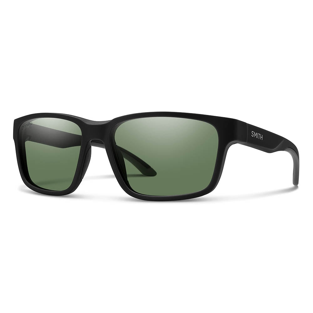 Smith Basecamp Sunglasses ChromaPop Polarized in Matte Black with Grey Green