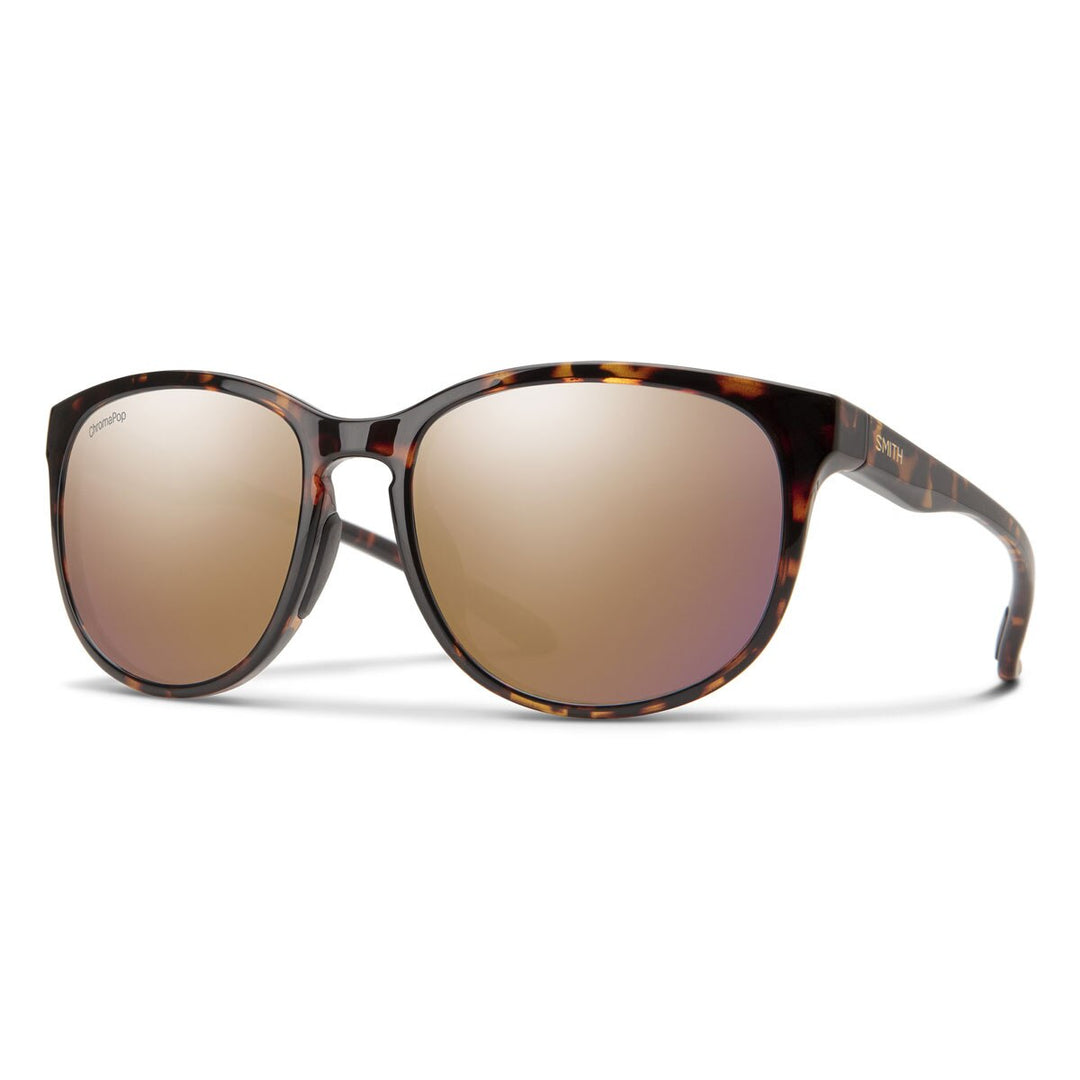 Smith Lake Shasta Sunglasses Polarized Chromapop in Tortoise with Rose Gold Mirror