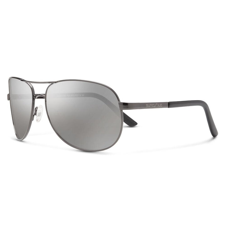 Suncloud Aviator Sunglasses Polarized in Gunmetal with Silver Mirror