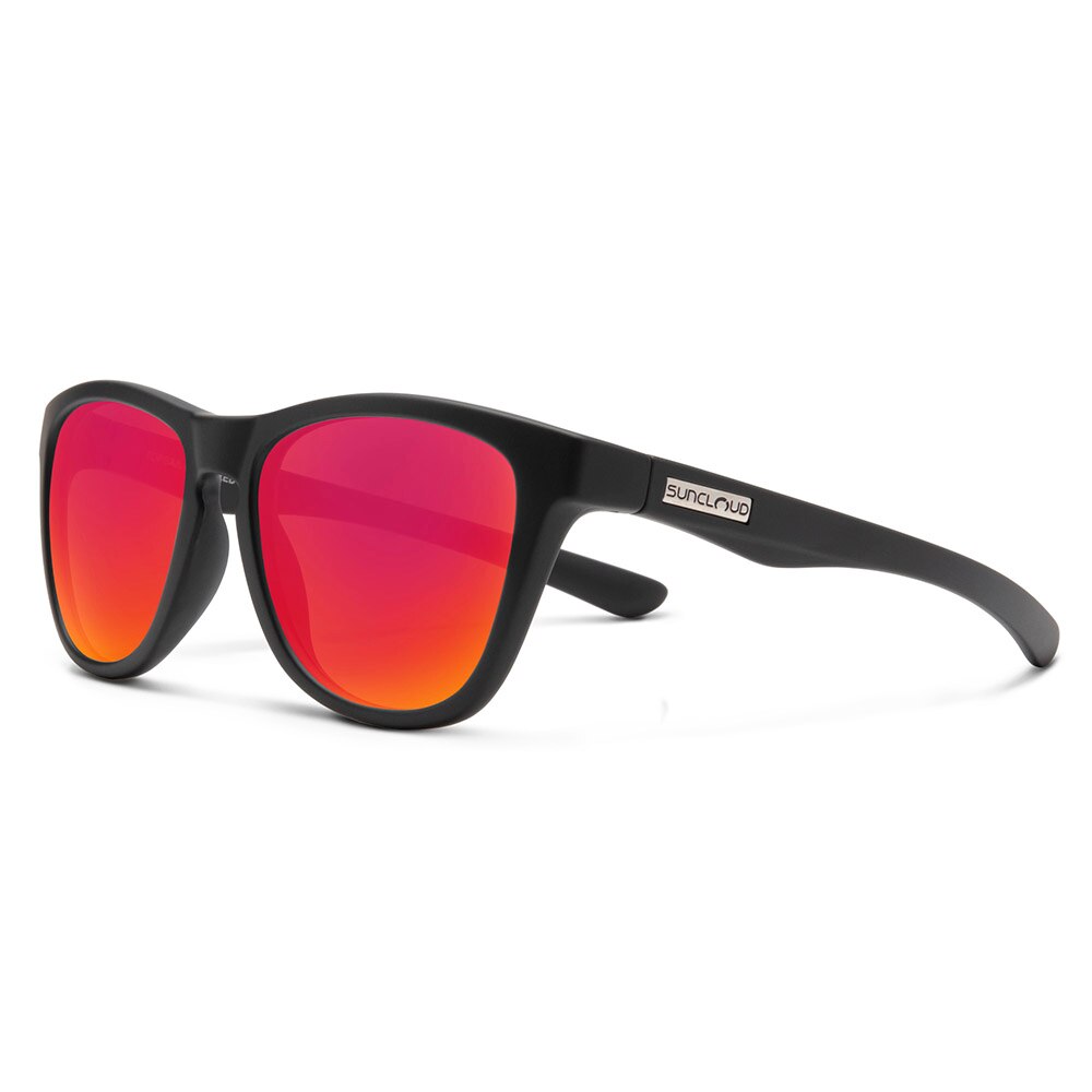 Suncloud Topsail Sunglasses Polarized in Matte Black with Red Mirror