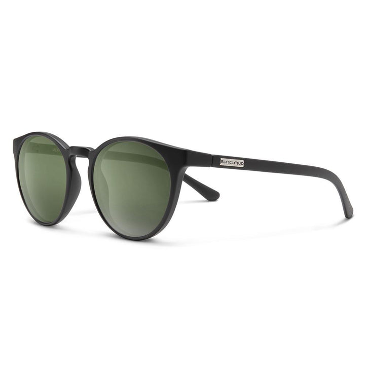 Suncloud Metric Sunglasses Polarized in Matte Black with Grey Green