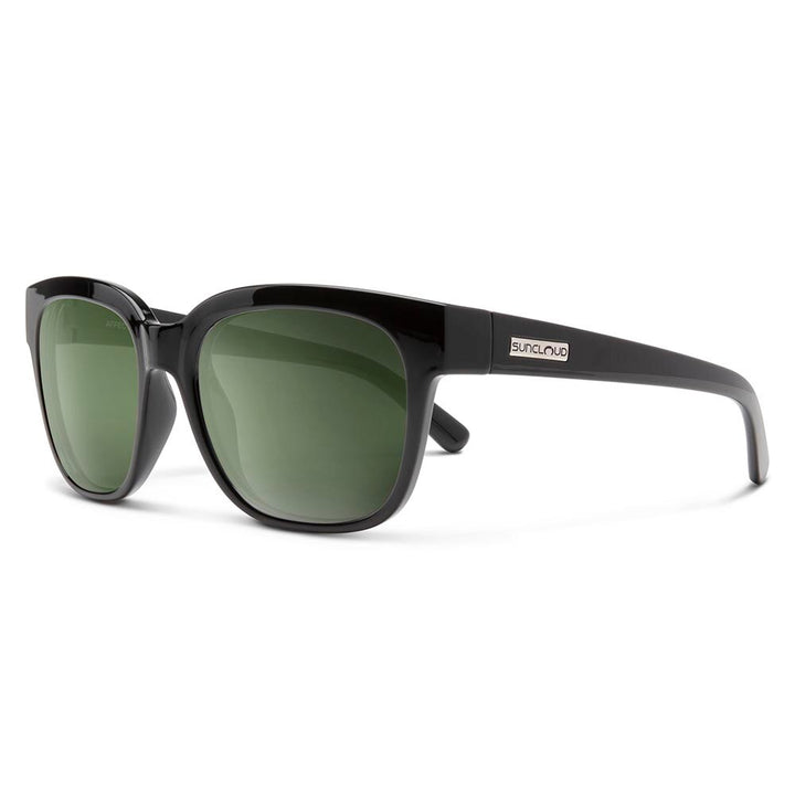 Suncloud Affect Sunglasses Polarized in Black with Grey Green