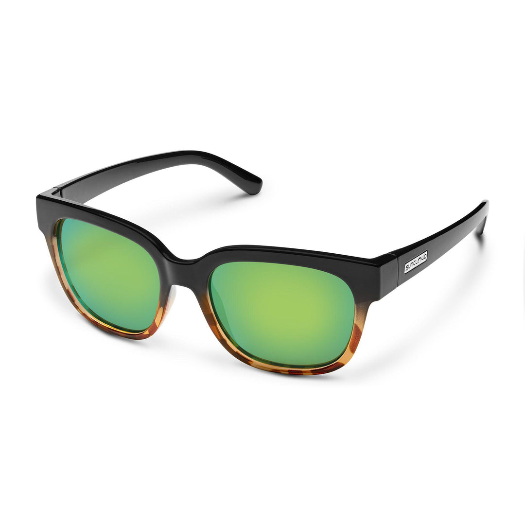 Suncloud Affect Sunglasses Polarized in Havana Gradient with Green Mirror