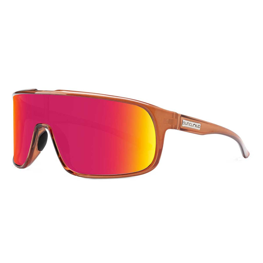 Suncloud Double Up Sunglasses Polarized in Matte Crystal Amber with Red Mirror