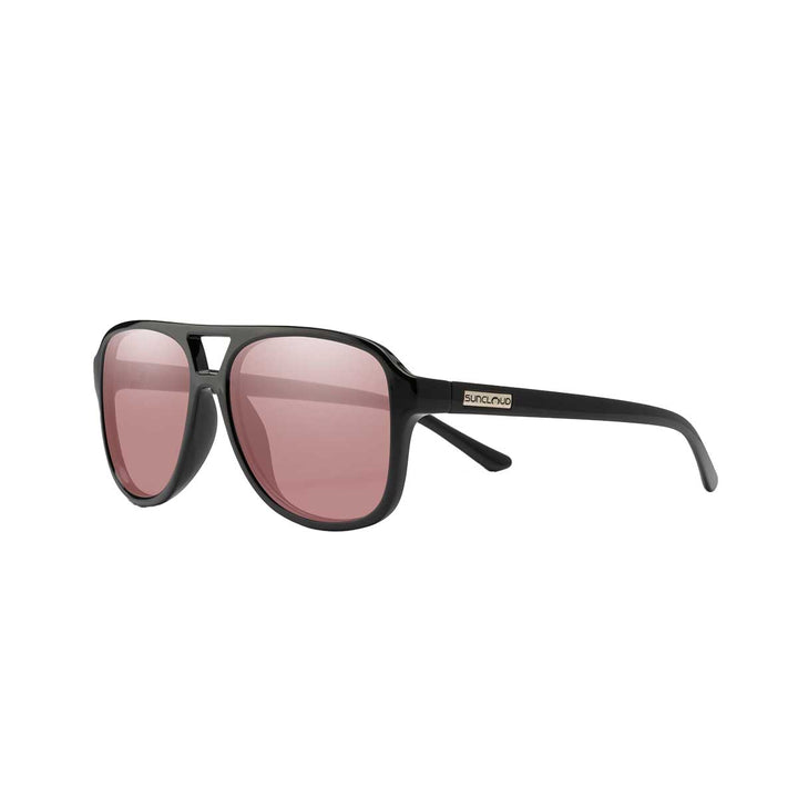 Suncloud Sandy Sunglasses in Black with Low Light Rose