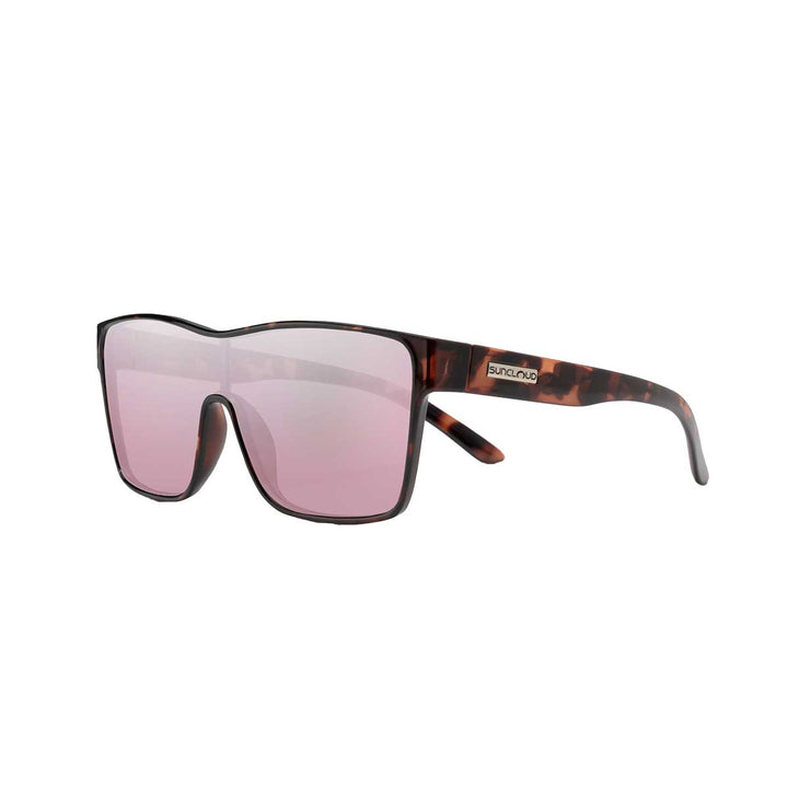 Suncloud Biff Sunglasses Polarized in Tortoise with Pink Gold Mirror