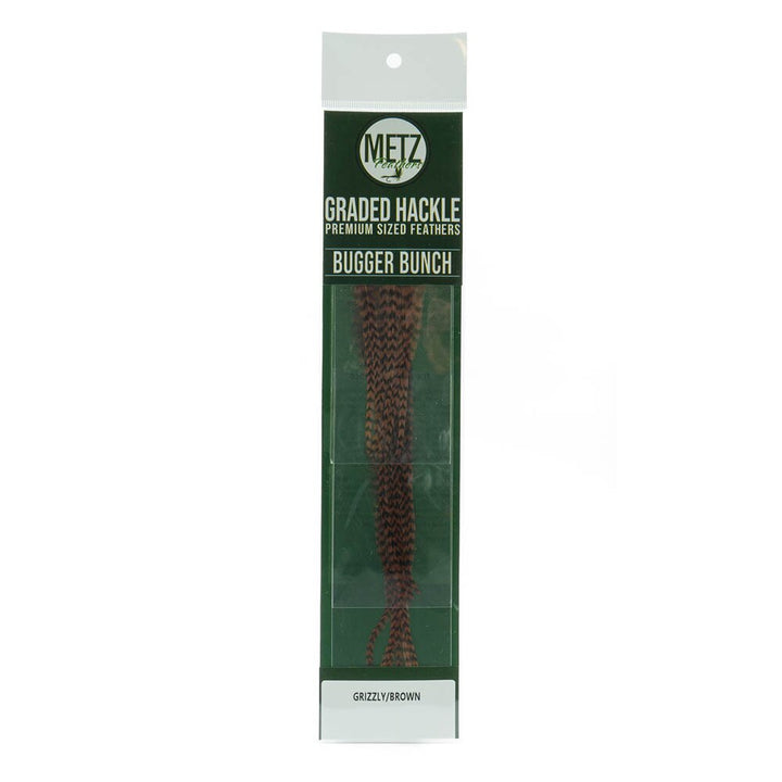 Umpqua / Metz Hackle Bugger Bunch 3 Pack in Grizzly and Brown
