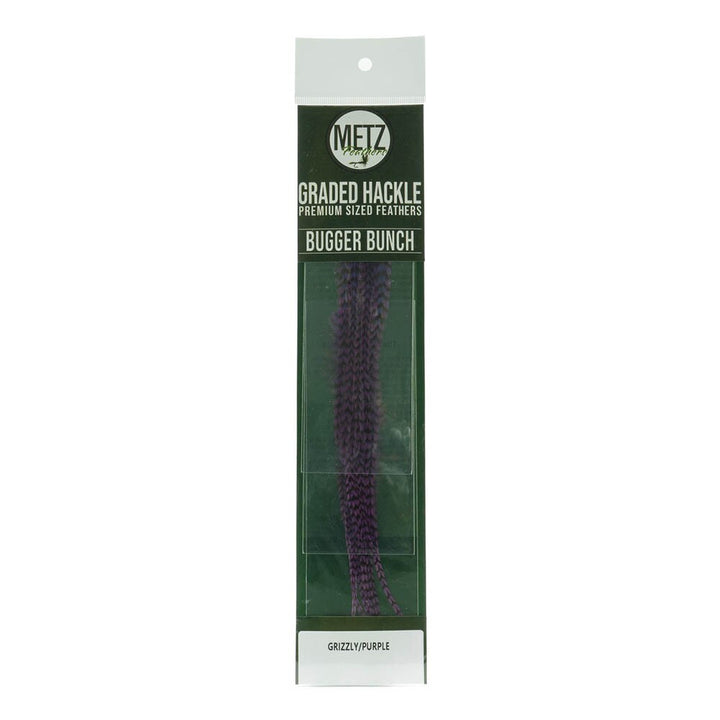 Umpqua / Metz Hackle Bugger Bunch 3 Pack in Grizzly and Purple