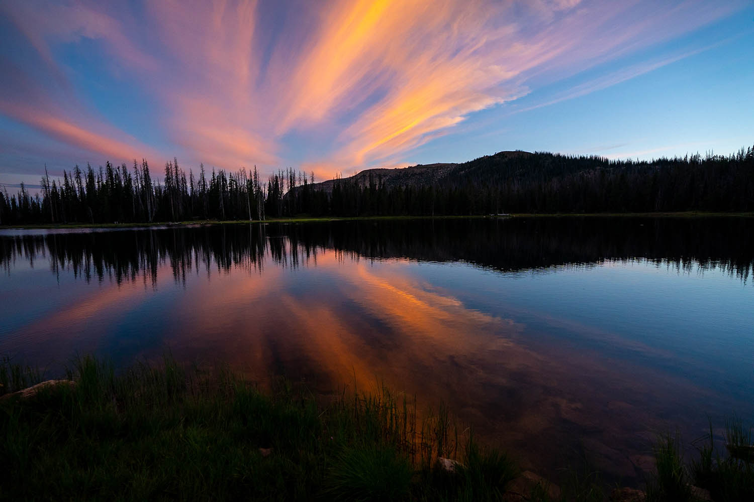 Utah's Crystal Lake at Sunset. One of the many lakes in Utah's Uinta National Forest.